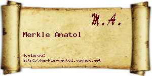 Merkle Anatol névjegykártya